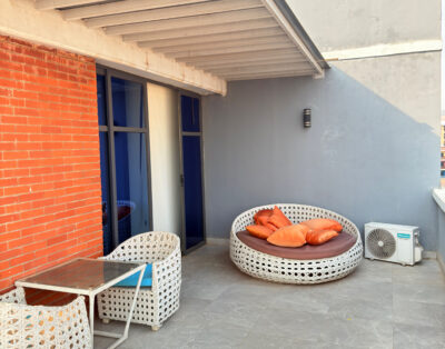 astefully furnished Two Bedroom Penthouse, Jahi Abuja. With aerial view of Abuja city