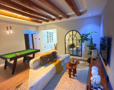 Unique and classic 2 bedroom apartment with snooker board & ps5 located in Jahi.