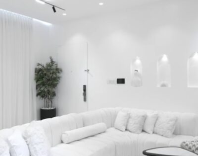 White Themed 2-Bedroom Apartment with PS5 games, Smart Locks & Alexa Automation, Balcony and Private Chef / Chauffeur on Request