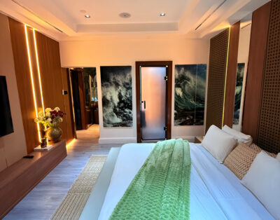 Grandiose and exclusive 1 bedroom shortlet apartment with swimming pool,gym,wine room and sit out located in maitama.