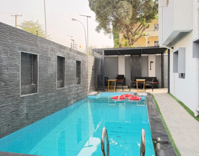 Aesthetic and spacious 3bed shortlet apartment with swimming pool and balcony