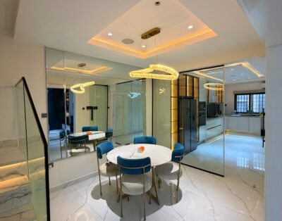 3 Bed Shortlet Guzape Triplex · Crystal Chandeliers & Freestanding Tub