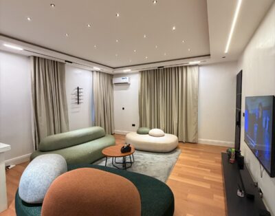 1 Bed Shortlet Jahi · Pebble Sofa sitting room